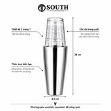  Bình lắc Boston inox kèm ly thủy tinh dùng pha chế 