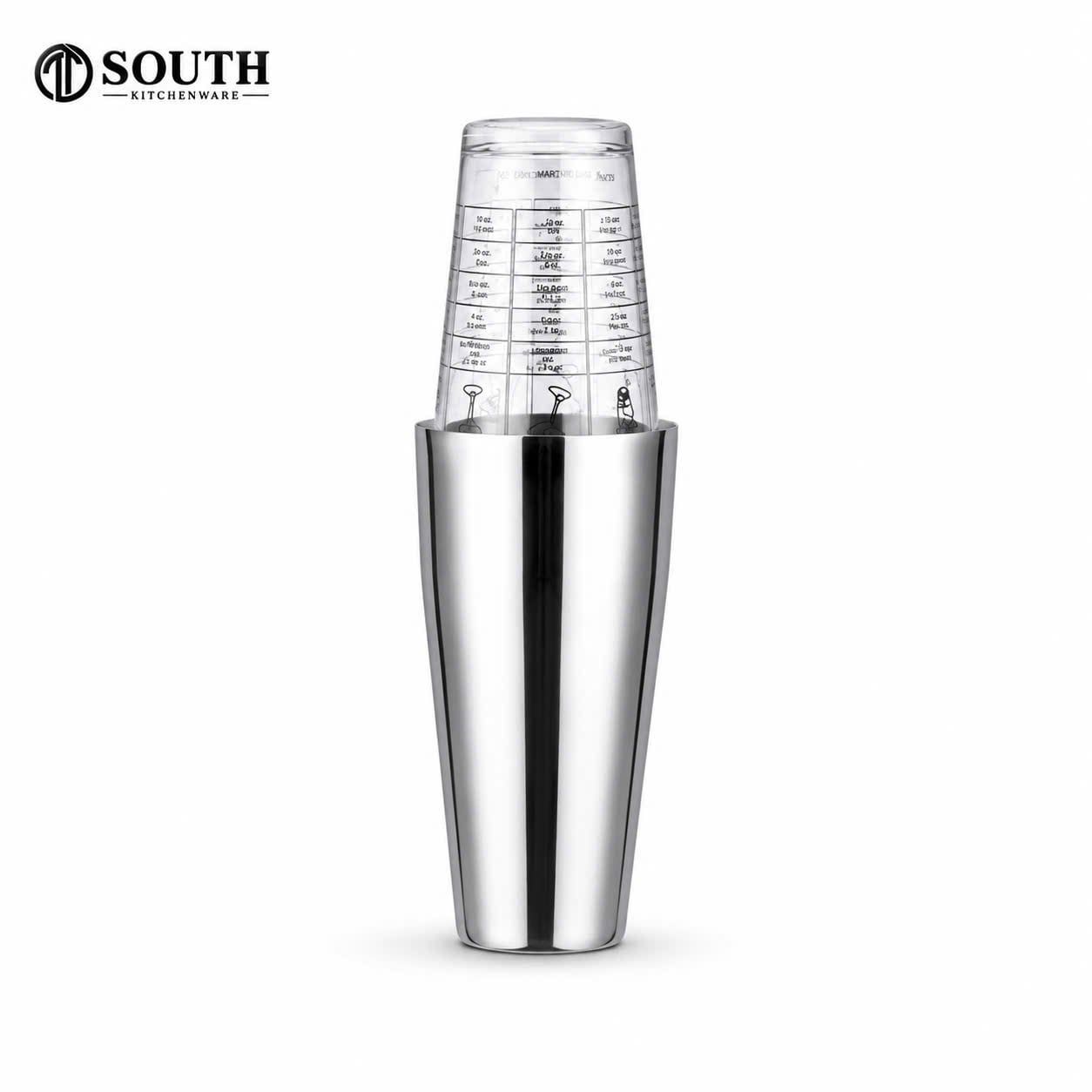  Bình lắc Boston inox kèm ly thủy tinh dùng pha chế 
