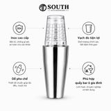  Bình lắc Boston inox kèm ly thủy tinh dùng pha chế 