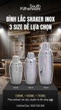  Bình lắc Shaker inox pha chế 350ml, 550ml, 750ml 