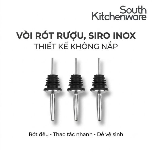  Vòi rót rượu, siro inox không nắp 10cm 