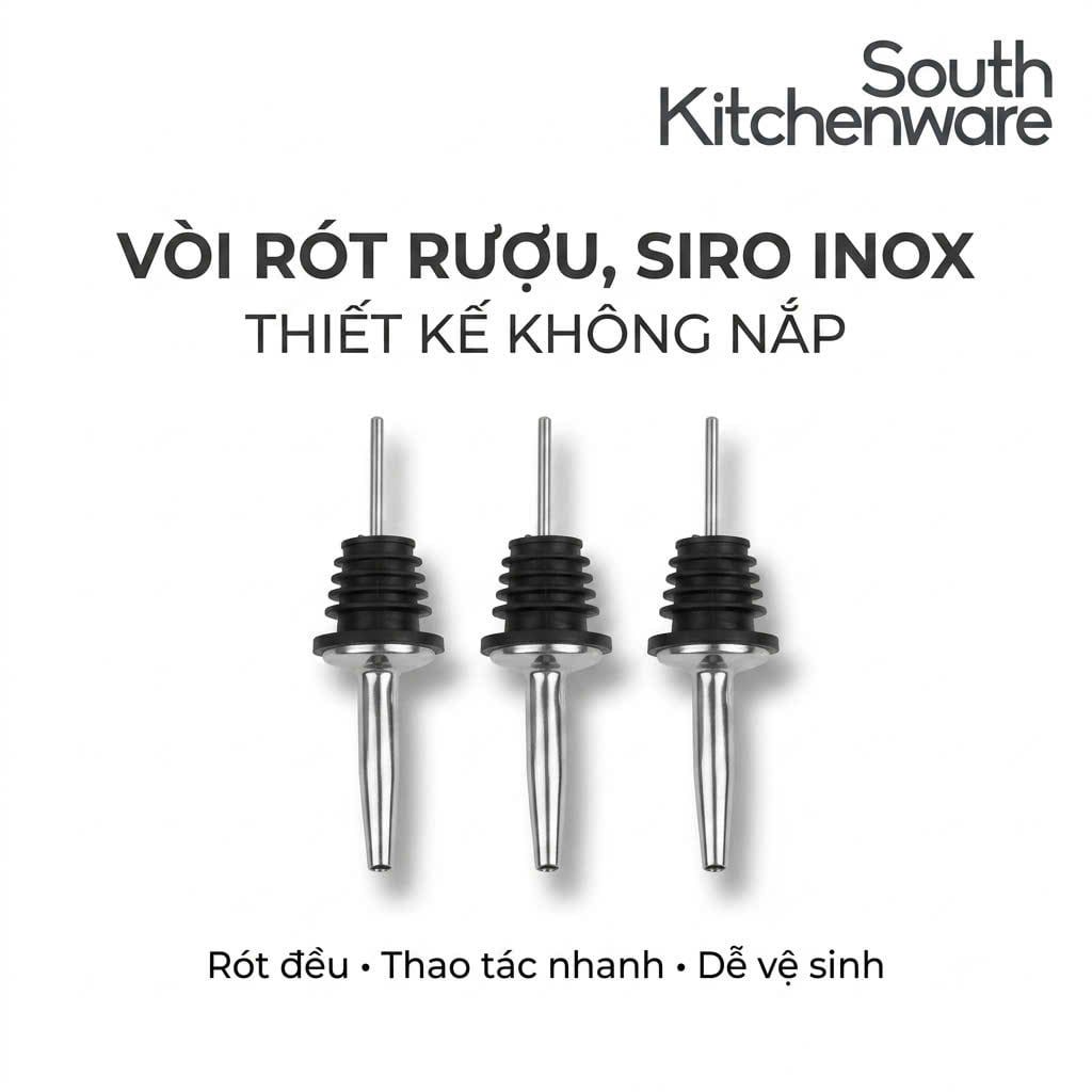 Vòi rót rượu, siro inox không nắp 10cm 