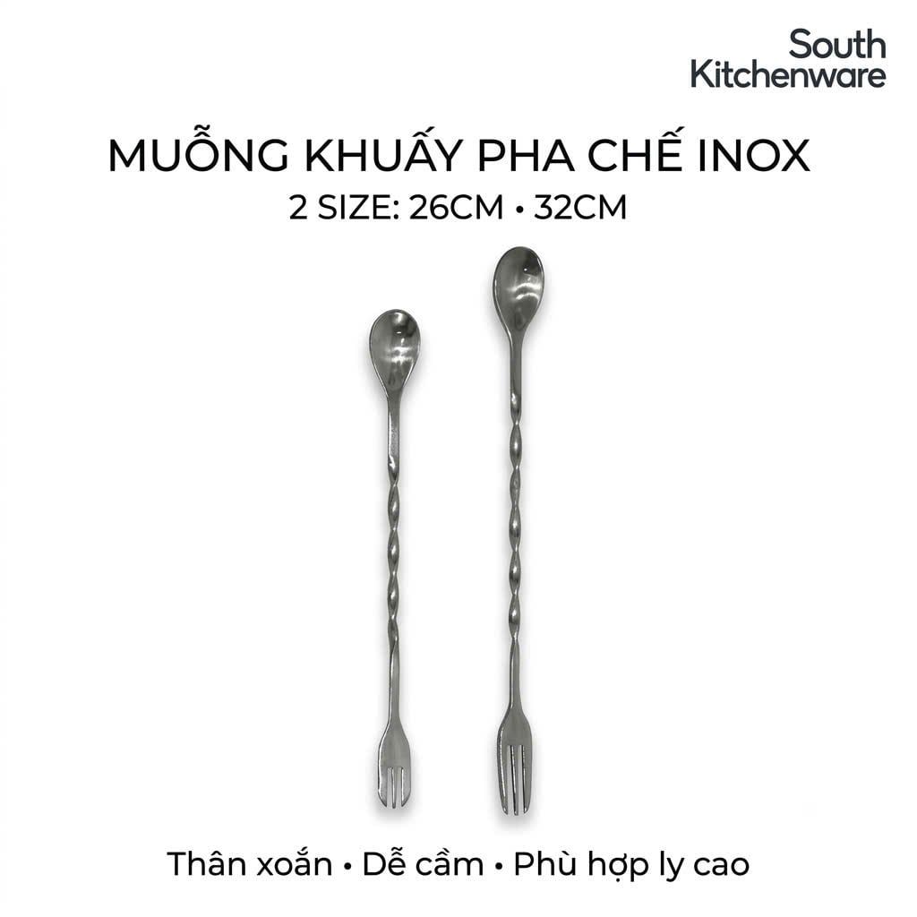  Muỗng khuấy pha chế inox 26cm và 32cm 