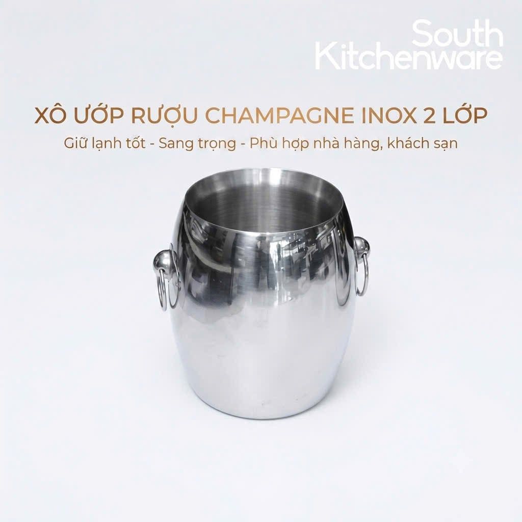  Xô ướp rượu champagne inox 2 lớp giữ lạnh South Kitchenware 