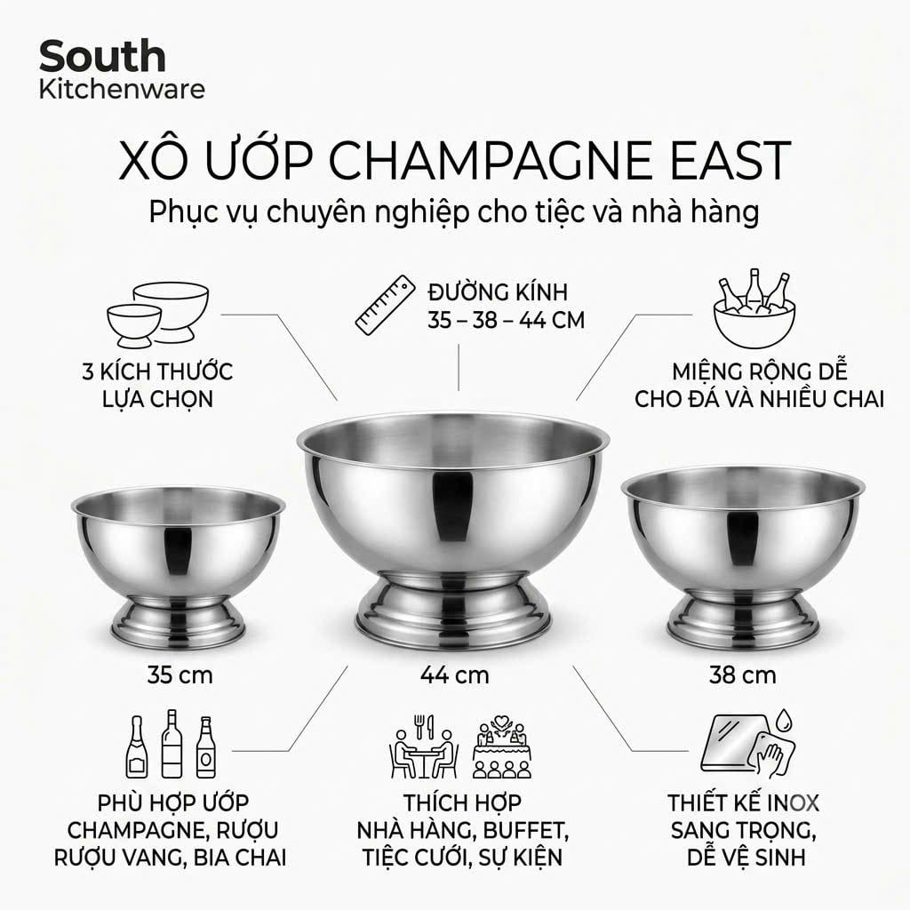  Xô ướp champagne chuyên dụng EAST – Đường kính 35, 38, 44 cm 