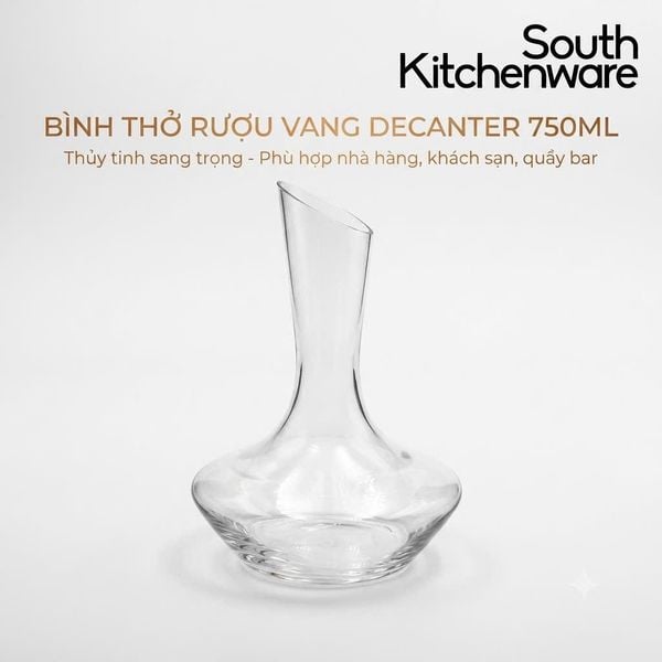 Bình thở rượu vang Decanter thủy tinh 750ml South Kitchenware