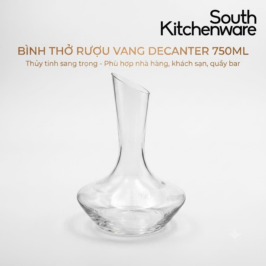  Bình thở rượu vang Decanter thủy tinh 750ml South Kitchenware 