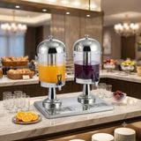  Bình đựng nước trái cây buffet 2 ngăn loại lớn inox – Bình đôi 