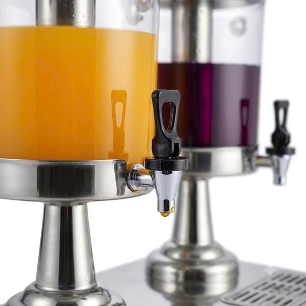 Bình đựng nước trái cây buffet 2 ngăn loại lớn inox