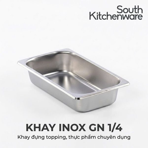 Khay inox GN 1/4 kích thước 265 x 162 mm