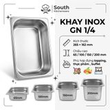  Khay inox GN 1/4 đựng topping, thực phẩm – Cao 65, 100, 150, 200 mm 