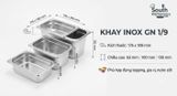  Khay inox GN 1/9 đựng topping, gia vị – Cao 65–150 mm 