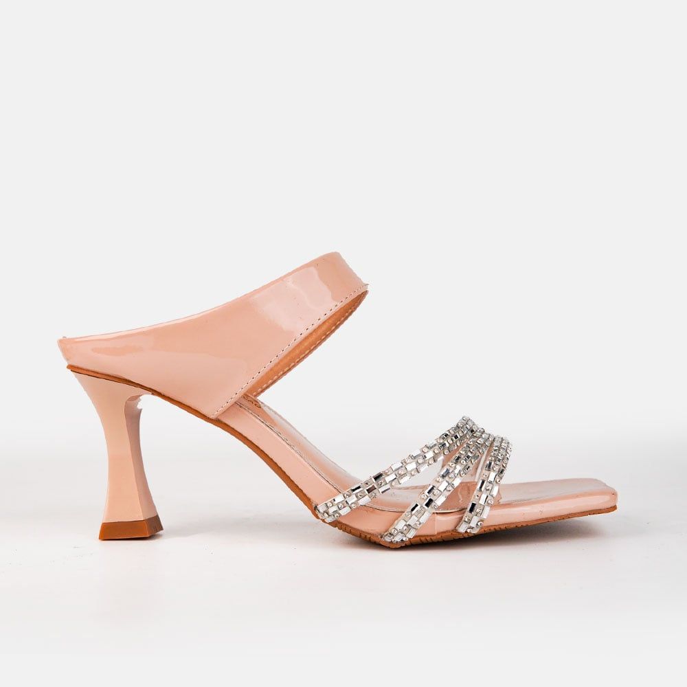 Guốc nữ cao 7cm trang trí đá sang trọng VINATHI - C54.ED011