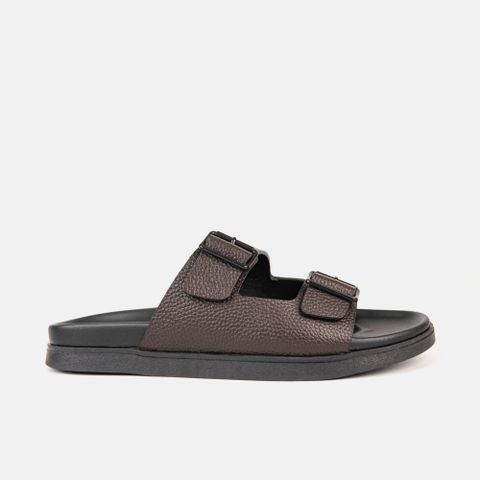 Dép nam da bò quai ngang gắn khoá VINA THI - C71.TD010