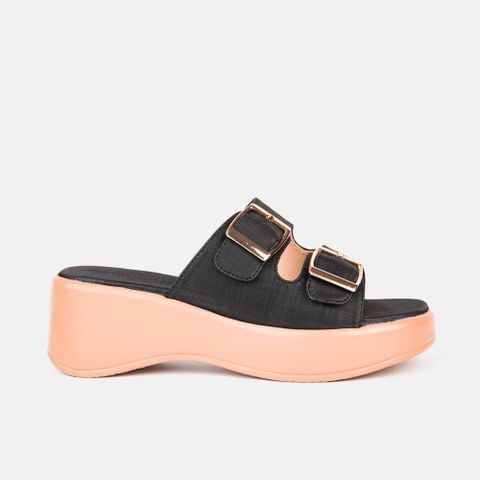 Dép đế xuồng 5cm gắn khoá trang trí VINA THI - C57.ED041