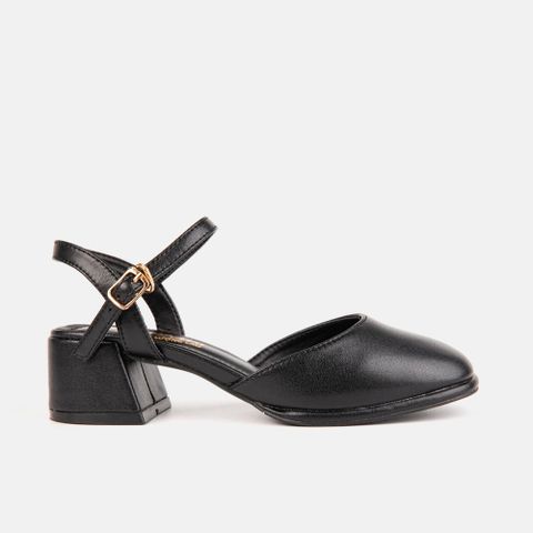 Giày cao gót nữ 4cm đế trụ mũi tròn, gót hở sành điệu C54.EG042 - Size 40