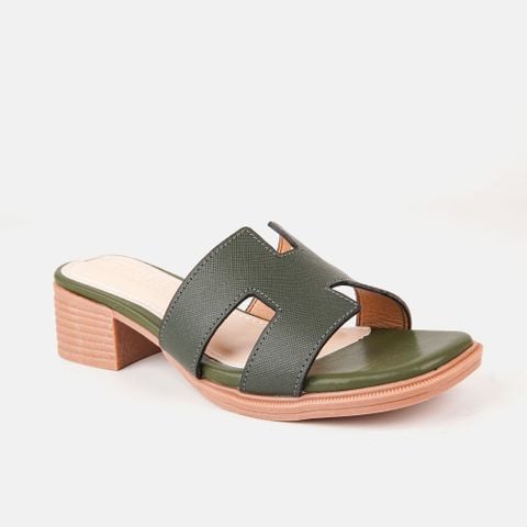 Dép, guốc nữ VINA THI cao 4 cm, da bò C71.ED004