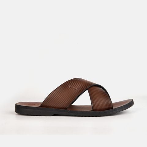 Dép nam da bò quai chéo VINA THI - C71.TD017