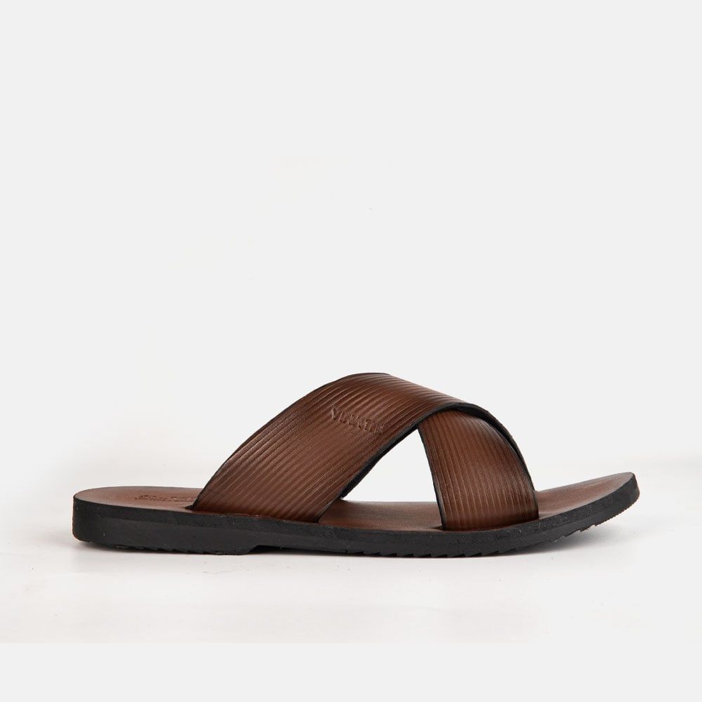 Dép nam da bò quai chéo VINA THI - C71.TD017