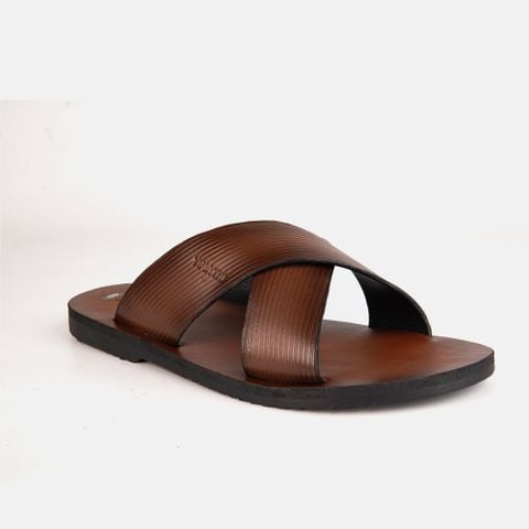 Dép nam da bò quai chéo VINA THI - C71.TD017