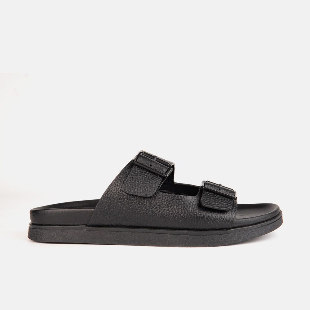 Dép nam da bò quai ngang gắn khoá VINA THI - C71.TD010