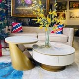 Bàn trà đôi mặt đá Louis