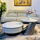 Bàn trà đôi mặt đá Louis