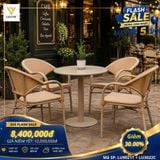 Bộ bàn ghế cafe ngoài trời LU9021T + Ghế LU3022C