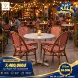 Bộ bàn ghế cafe ngoài trời LU3014 + Ghế LU3006C