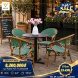 Bộ bàn ghế cafe ngoài trời LU3014 + Ghế LU2049C