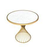 Bàn tròn chân xoắn ốc mạ vàng DPB42 (không gồm ghế)