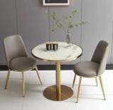 Bàn tròn chân inox mạ vàng DPB28 (không gồm ghế)