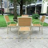 Bộ bàn ghế cafe ngoài trời LU9021T + Ghế LU1056C