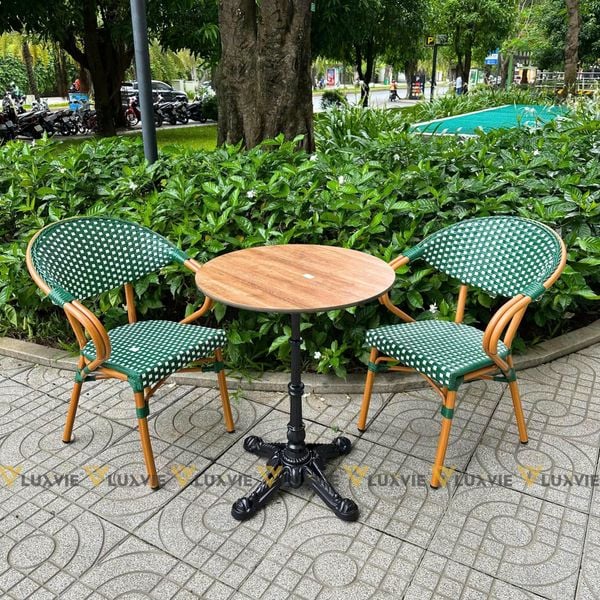 Bộ bàn ghế cafe ngoài trời LU2035C + Ghế LU2049