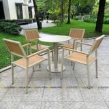 Bộ bàn ghế cafe ngoài trời LU9021T + Ghế LU1041C