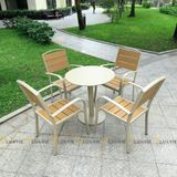 Bộ bàn ghế cafe ngoài trời LU9021T + Ghế LU1056C