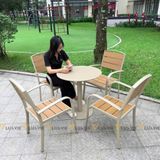 Bộ bàn ghế cafe ngoài trời LU9021T + Ghế LU1056C