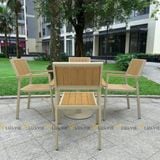 Bộ bàn ghế cafe ngoài trời LU9021T + Ghế LU1041C
