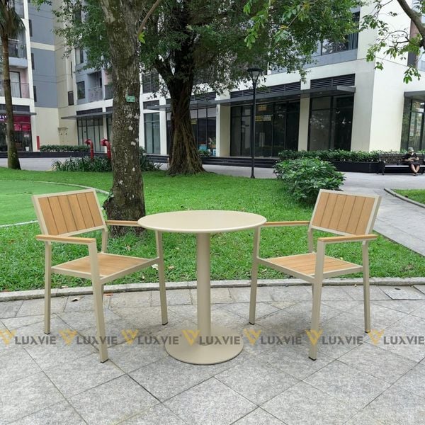 Bộ bàn ghế cafe ngoài trời LU9021T + Ghế LU1041C