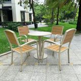 Bộ bàn ghế cafe ngoài trời LU9021T + Ghế LU1056C