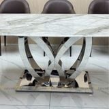 Bàn ăn inox tráng gương mặt đá Novatea (không gồm ghế)