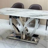 Bàn ăn inox tráng gương mặt đá Novatea (không gồm ghế)