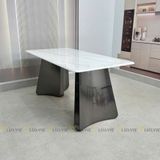 Bàn ăn inox tráng gương mặt đá Pelagia (không gồm ghế)