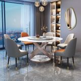 Bàn ăn tròn xoay 2 mặt đá Pandora (không gồm ghế)