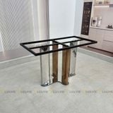 Bàn ăn inox tráng gương mặt đá Kalika (không gồm ghế)