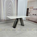 Bàn ăn inox tráng gương mặt đá Lysandra (không gồm ghế)