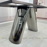 Bàn ăn inox tráng gương mặt đá Lysandra (không gồm ghế)
