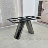 Bàn ăn inox tráng gương mặt đá Lysandra (không gồm ghế)