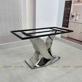 Bàn ăn inox tráng gương mặt đá Korudon (không gồm ghế)