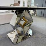 Bàn ăn inox tráng gương mặt đá Arianna (không gồm ghế)
